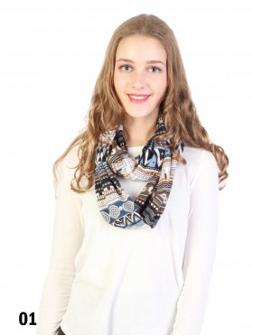 Multi Color Tribal Loop Scarf